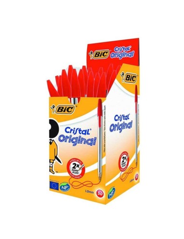 Pack de 50 stylos Bic Cristal Medium - Rouge