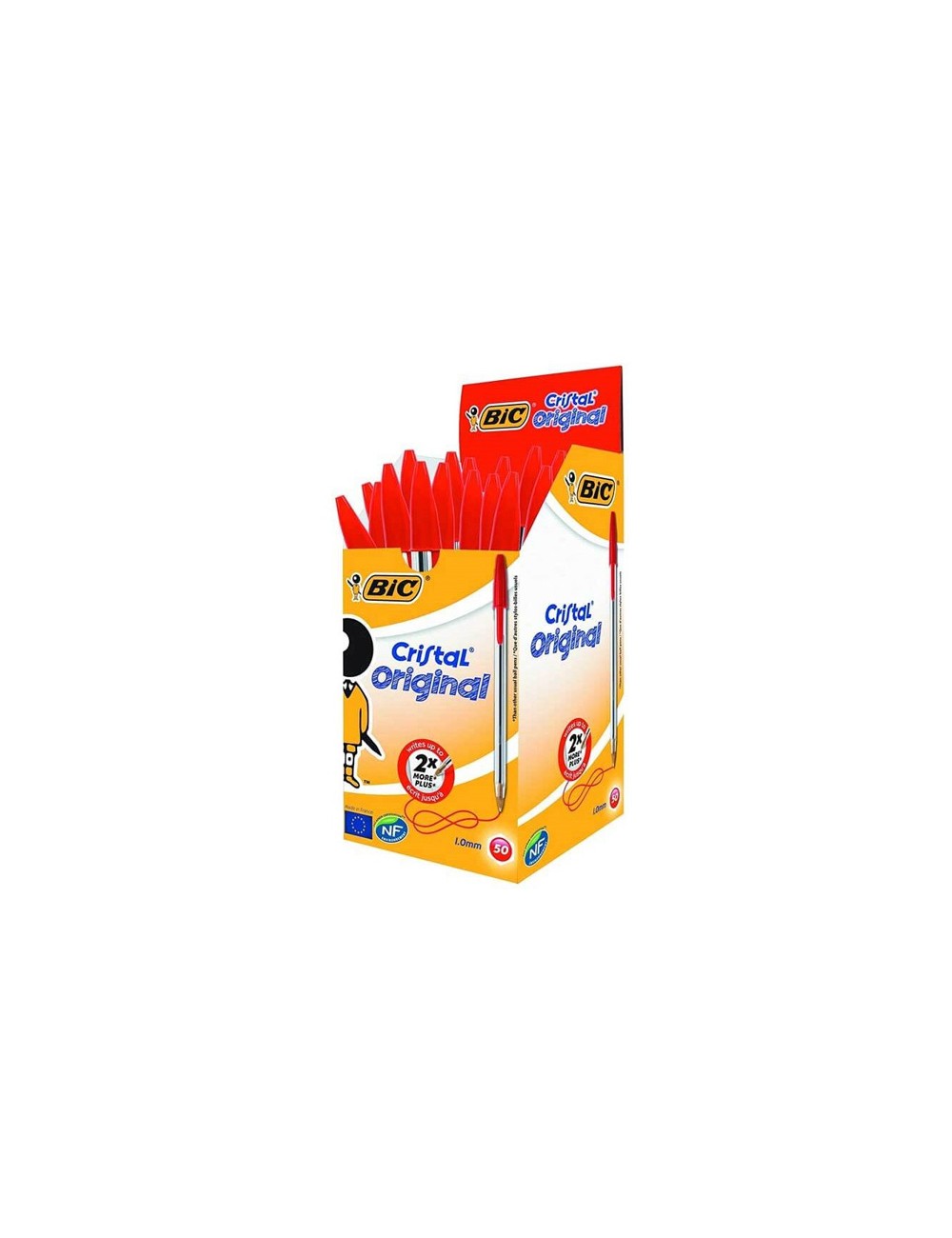 Pack de 50 stylos Bic Cristal Medium - Rouge||Le Guide