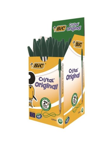 Pack de 50 stylos Bic Cristal Medium - Vert