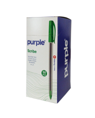 Boite de 50 Stylos à bille Scribe Purple - Rouge