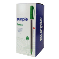 Boite de 50 Stylos à bille Scribe Purple - Vert||Le Guide