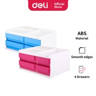 Organisateur De Bureau 3 Compartiments Avec 4 Tiroirs EZ25030 Bleu||Le Guide