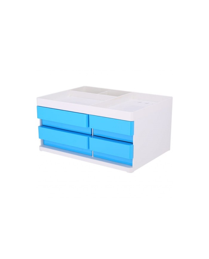 Organisateur De Bureau 3 Compartiments Avec 4 Tiroirs EZ25030 Bleu||Le Guide