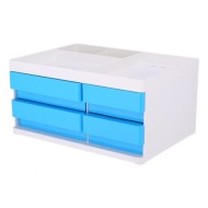 Organisateur De Bureau 3 Compartiments Avec 4 Tiroirs EZ25030 Bleu||Le Guide