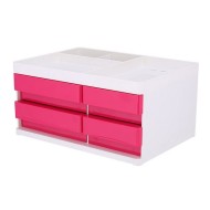 Organisateur De Bureau 3 Compartiments Avec 4 Tiroirs EZ25040 Rose||Le Guide