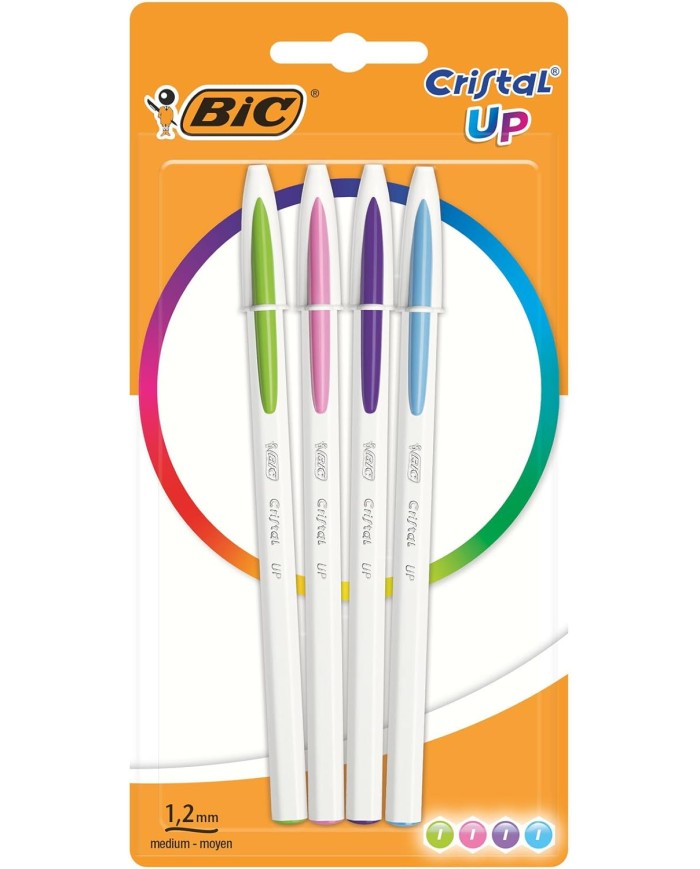 Pack de 4 Stylos Cristal Up Fun Bic - Assorties|3086123494633|Le Guide