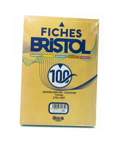 Fiches Bristol Couleur A4 - Oscar