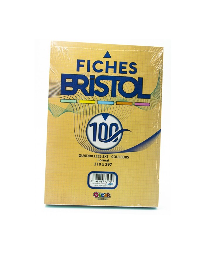 Fiches Bristol Couleur A4 - Oscar||Le Guide