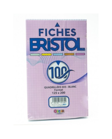 Fiches Bristol Blanc PM - Oscar