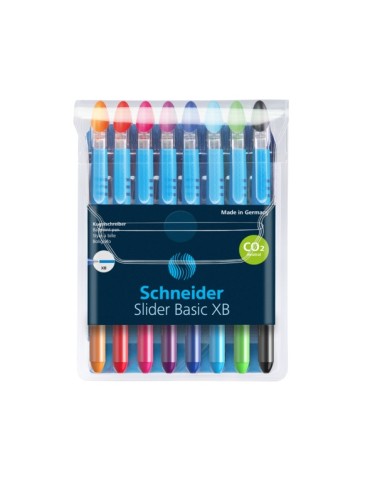 Pochette de 8 Stylos Slider Basic XB - Assorties