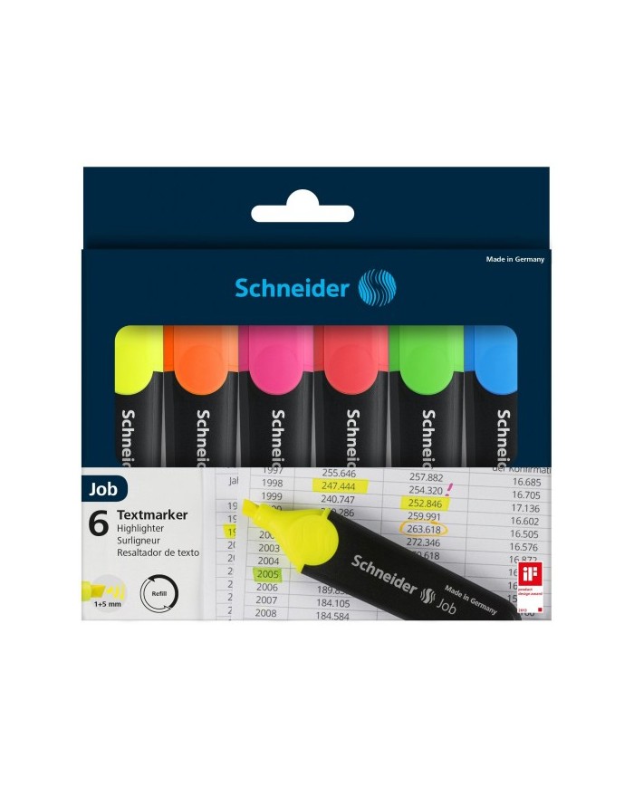 Pochette De 6 Surligneurs Fluo Job 150 Schneider||Le Guide