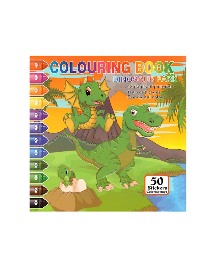 Coulouring Book Dinosaur Park + Stickers|6930760061918|Le Guide