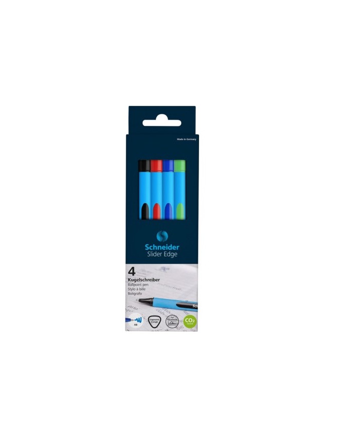 Pochette de 4 Stylos à bille Slider EDGE XB Schneider - Assorties|4004675119728|Le Guide