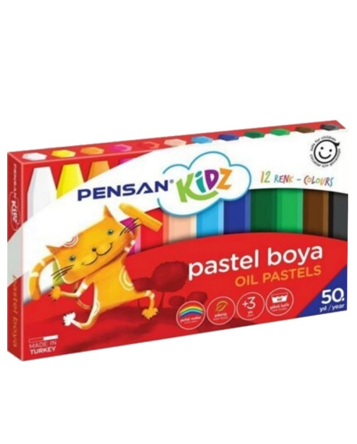 Crayon Pastel oil 12 couleur Pensan|8692404980600|Le Guide