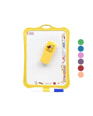 Ardoise double face (craie et stylo) LE COQ + 2 accessoires