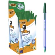 Boite de 50 Stylos Cristal Soft BIC - Vert|3086123355385|Le Guide