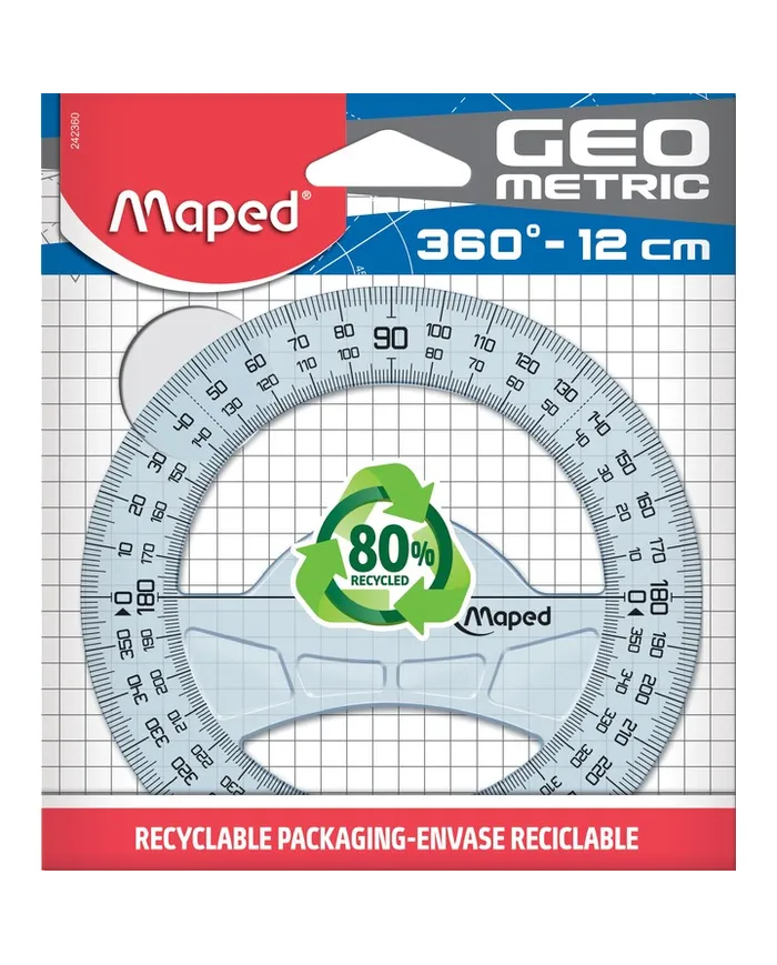 Rapporteur 12 cm - 360° - Maped Geometric|3154142423603|Le Guide