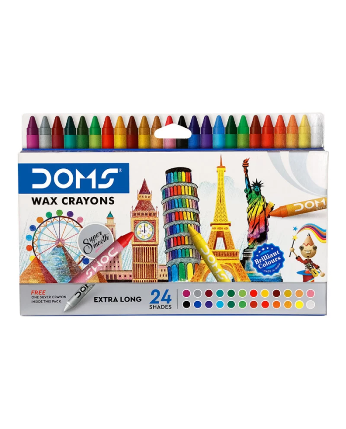 Set de 24 Crayons Pastel de Cire Extra Longue - Doms|8908000034501|Le Guide