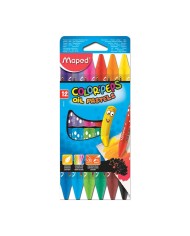 Set de Crayons Pastel de cire DOMS Triangle 12+1 nuances