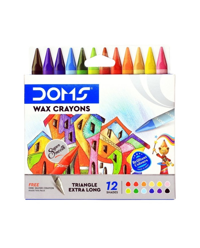 Crayons à la cire de 12 couleurs Doms|8906073781001|Le Guide