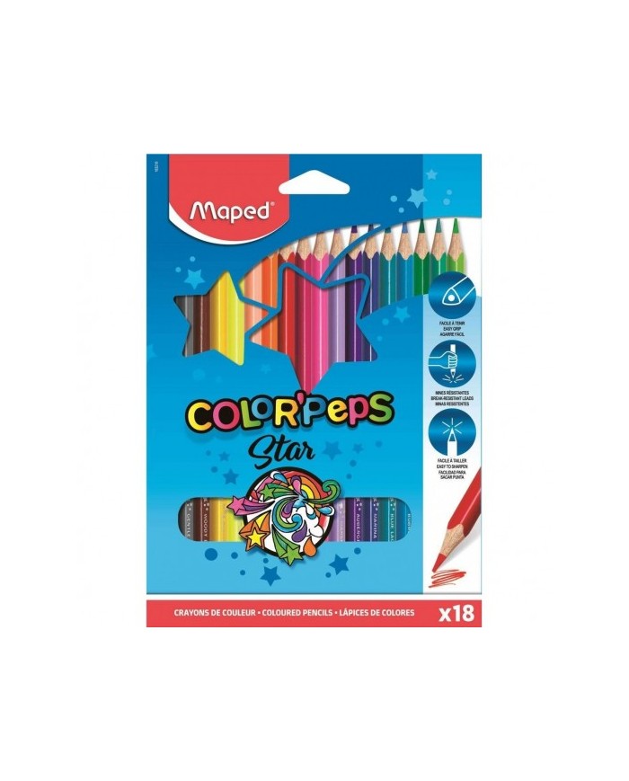 Paquet De 18 Crayon Couleur Coloor'peps Star Maped|3154141832185|Le Guide