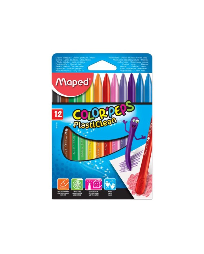 Crayons de couleur Plasticlean 12 pièces Maped|3154148620112|Le Guide