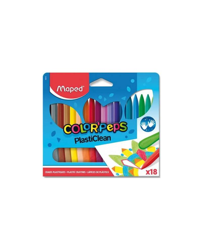 Crayons à la cire de 18 couleurs MAPED plasticlean|3154148620129|Le Guide