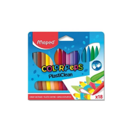 Crayons à la cire de 18 couleurs MAPED plasticlean|3154148620129|Le Guide