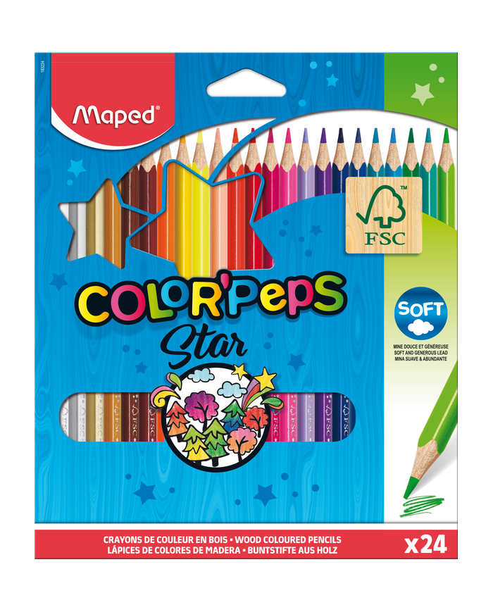 Pochette de 24 crayons de couleur - Color'Peps - Maped|3154141832246|Le Guide