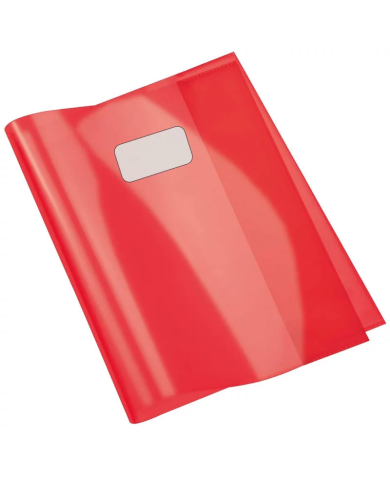 Protège-Cahier En PVC Cristal 24x32 cm, Rouge - Office Plast