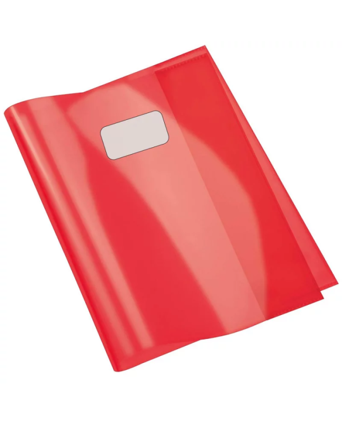 Protège-Cahier En PVC Cristal 24x32 cm, Rouge - Office Plast|6192103105417|Le Guide