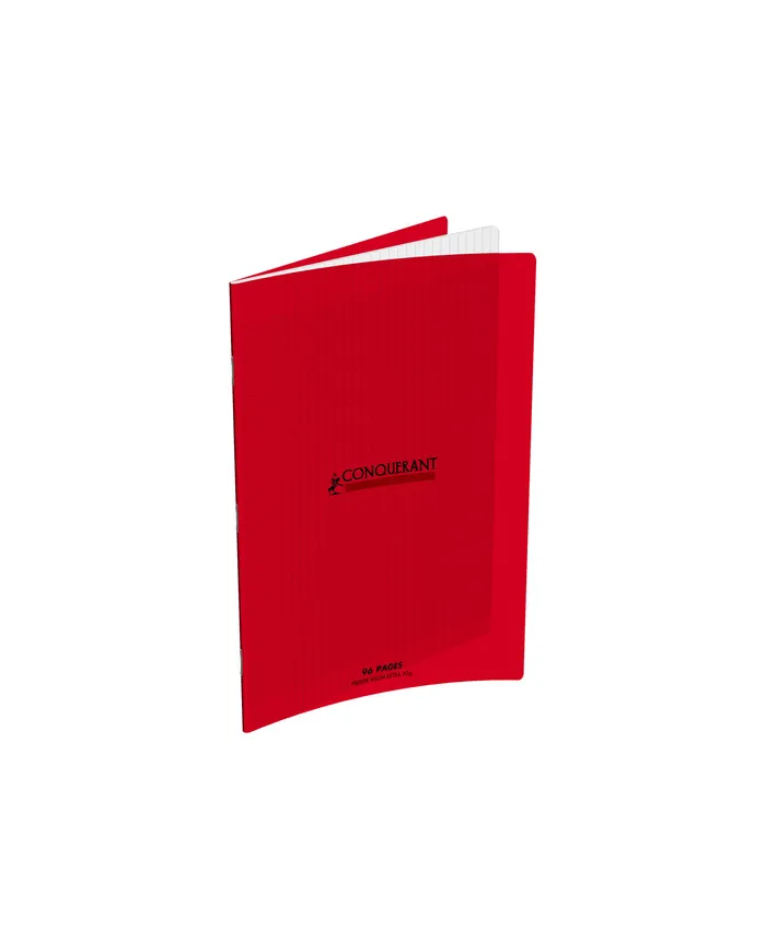 Cahier polypro Conquérant 24 x 32 cm - 96 pages - grands carreaux (Seyes) - rouge|3020120216935|Le Guide