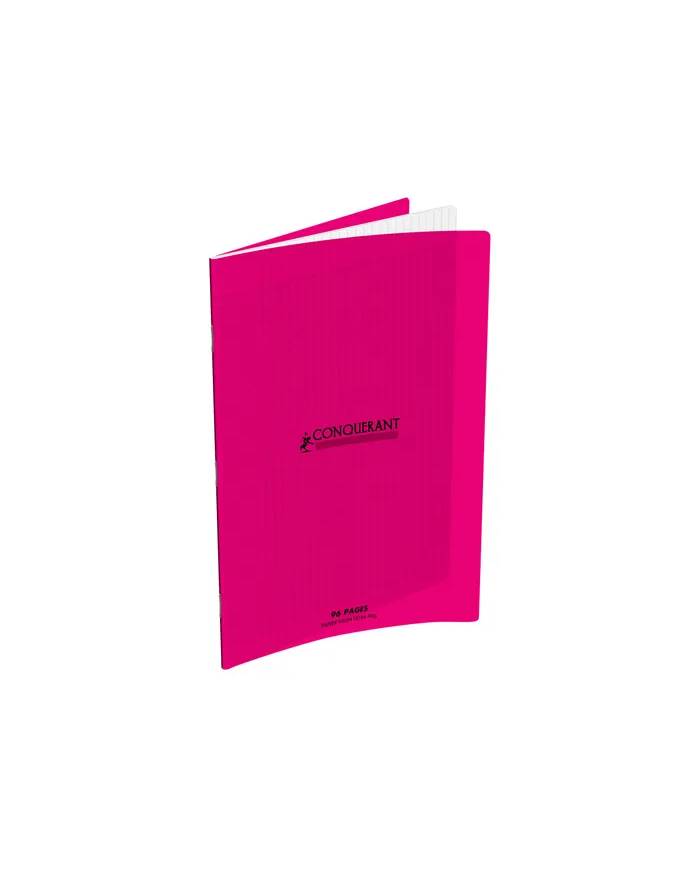 Cahier polypro Conquérant 24 x 32 cm - 96 pages - grands carreaux (Seyes) - Rose|3020120002101|Le Guide