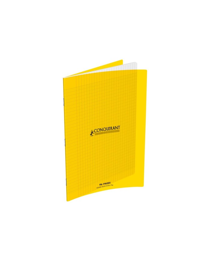 Cahier polypro Conquérant 24 x 32 cm - 96 pages - grands carreaux (Seyes) - Jaune|3020120216928|Le Guide