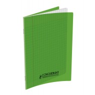 Cahier 17x22 Couverture Plastique Vert 96P Grands Carreaux 90G Conquérant|3020120203942|Le Guide