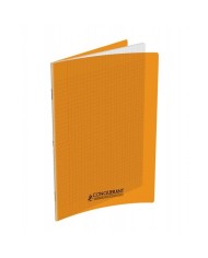 Cahier 17x22 Couverture Plastique Jaune 96P Grands Carreaux 90G Conquérant