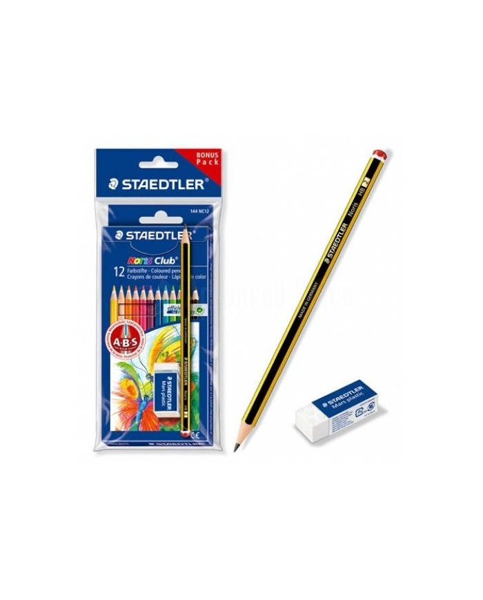 Pack de 12 crayons couleur + crayon n°2 + gomme - staedtler|4007817609019|Le Guide