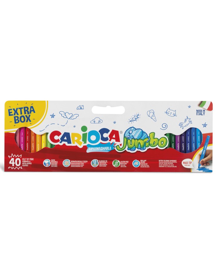 Pack de 40 feutres Jumbo Carioca|8003511412586|Le Guide