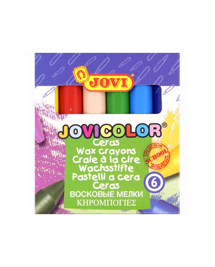 Paquet de 6 crayon de cire Jovi 980/6|8412027000413|Le Guide