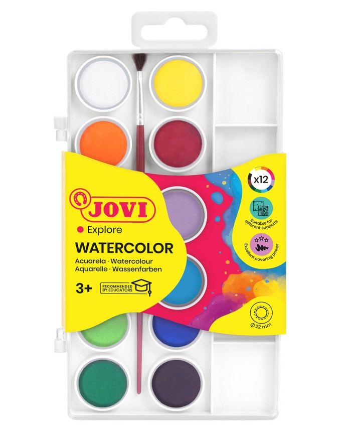 Aquarelle gouache 12 couleurs 800/12 - Jovi|8412027000529|Le Guide