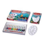 Paquet de 12 tubes gouaches + Palette DOMS|8906073777684|Le Guide