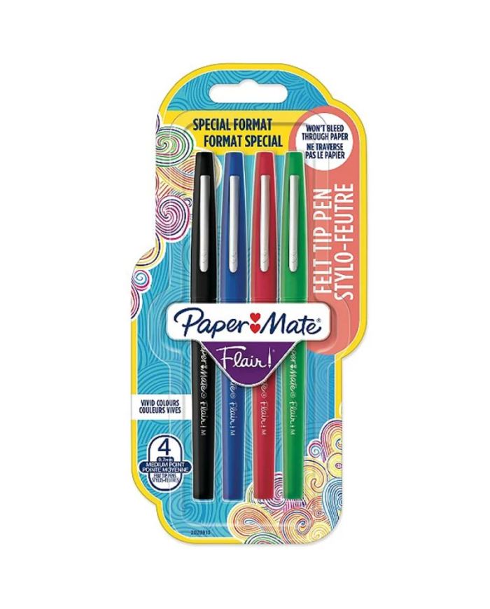 Pack 4 Stylo-Feutre Paper Mate Flair 0.7mm|3026980323653|Le Guide