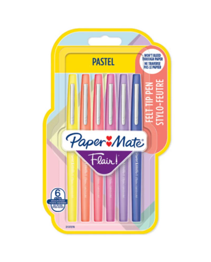 Pack 6 Stylo-Feutre Pastel Paper Mate Flair 0.7mm|3026981372766|Le Guide