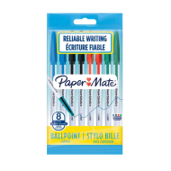 Pack 8 Stylos à bille - couleurs assorties Paper Mate 045|3026980844165|Le Guide