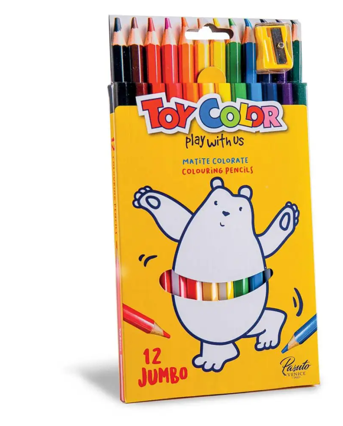 Pack de 12 Crayon de Couleurs Jumbo Toy color|8015189000637|Le Guide