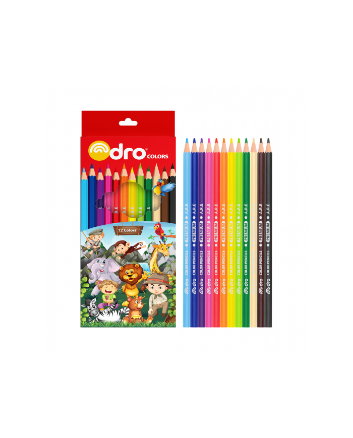 Paquet de 12 crayons couleurs DRO|6224010203037|Le Guide