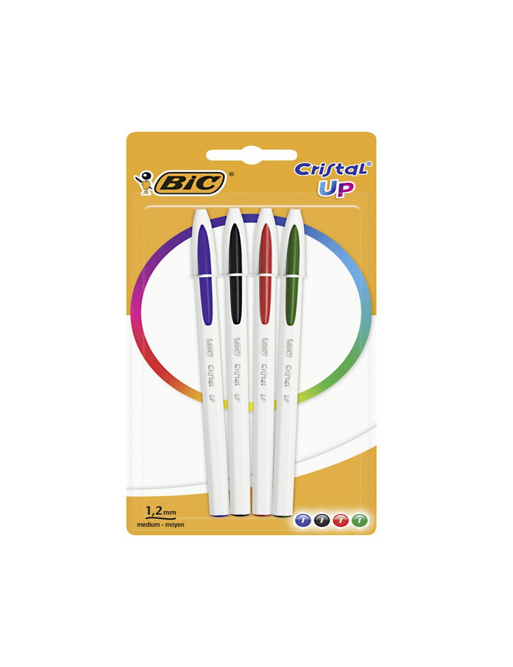 Pack de 4 Stylos Cristal Up Original Bic - Assorties|3086123494640|Le Guide