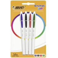 Pack de 4 Stylos Cristal Up Original Bic - Assorties|3086123494640|Le Guide