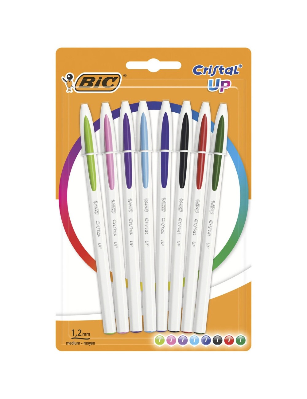 Pack de 8 Stylos Cristal Up 6+2 - Assorties||Le Guide