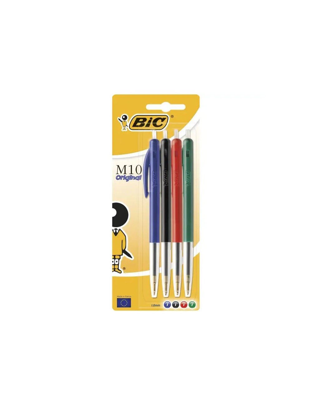 Pochette de 4 Stylos à bille Rétractable M10 BIC - Assorties||Le Guide